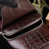 Genuine Crocodile Leather Mens Sling Chest Bag Backpack