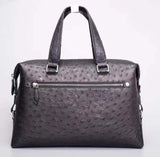 Genuine Ostrich Leather Briefcase Tote Bag Black