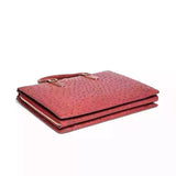 Genuine Ostrich Skin Leather Red Large Tote Shoulder  Bag