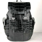 Genuine Siamese  Crocodile Belly Leather Backpack