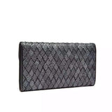 Woven Genuine Stingray Leather Large Flap Wallet For Women