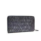 Genuine Stingray Leather Woven Large Zip Around  Wallet For Women