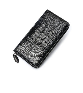 Genuine crocodile leather Large Long Zip Wallet