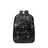 Halloween 3D Elf With Sword Faux Leather Backpack Laptop Computer Travelling Rucksack Bag
