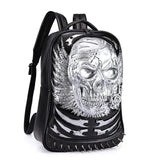 Hoody Hoodie  3D Skull Ghost Backpack Rivets Punk Travelling Rucksack Computer Bags