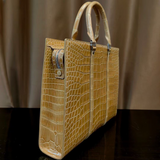 Crocodile Briefcase ,Crocodile Skin LeatherHigh Glossy Briefcase Laptop Business Handbag