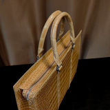 Crocodile Briefcase ,Crocodile Skin LeatherHigh Glossy Briefcase Laptop Business Handbag