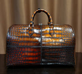 Men's Vintage Multi Color Crocodile Leather Travel Duffel Bag
