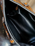 Unisex Vintage Brown Color Crocodile Leather Large Travel Duffel Bag