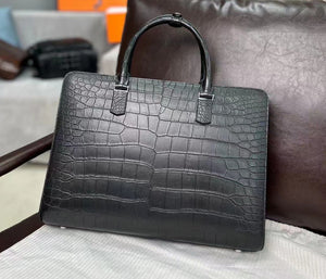 Genuine Crocodile Skin Leather  Briefcase Black 3156