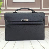 Genuine Ostrich Leather Briefcase Top Handle Bag Smaller Rossie Viren