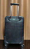 Crocodile Skin Leather Roll Aboard Suitcase Weekend/Travel Bag Trolley Luggage 20-Inch Black
