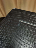 Crocodile Skin Leather Roll Aboard Suitcase Weekend/Travel Bag Trolley Luggage 20-Inch Black