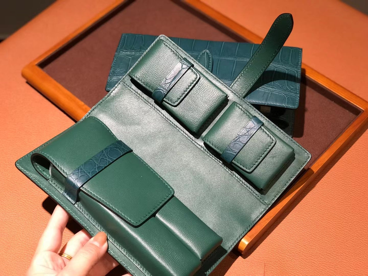 Genuine Crocodile Leather Cigar Bag