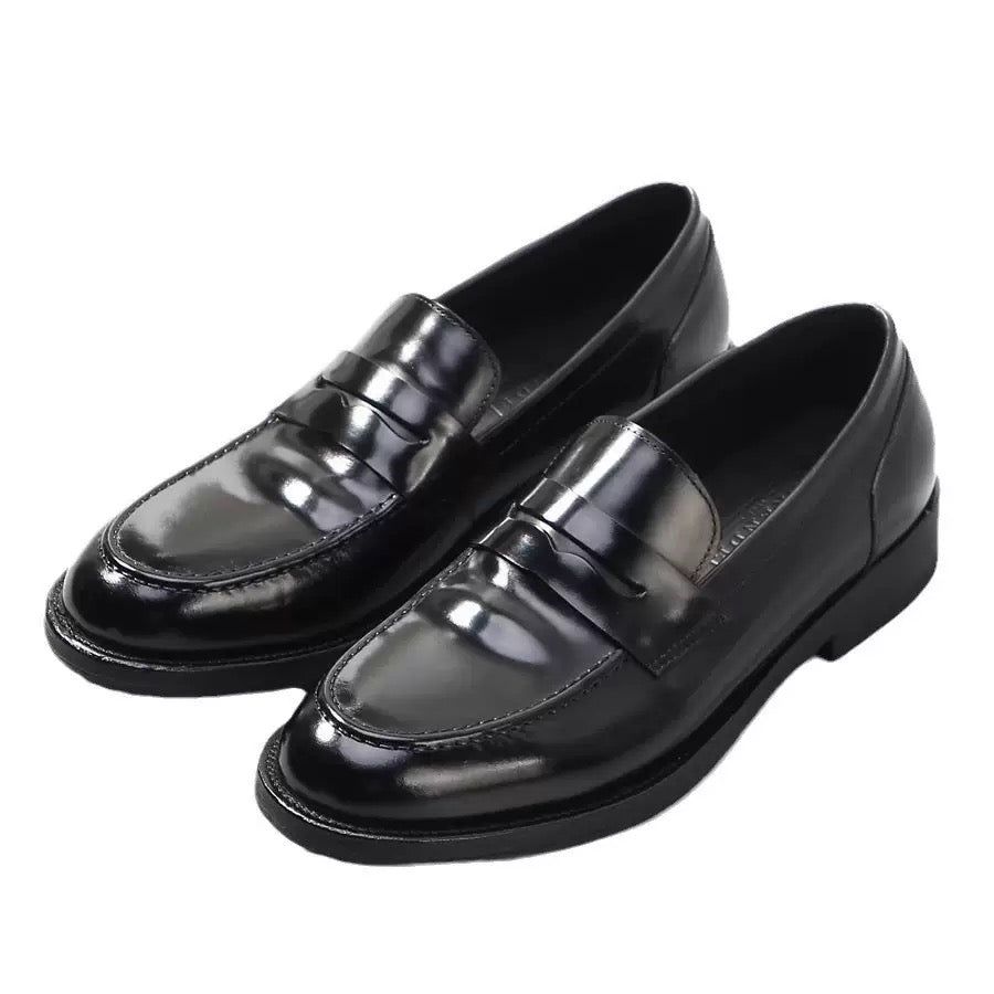 Genuine Shell Cordovan Leather Loafer Round Toe Shoes