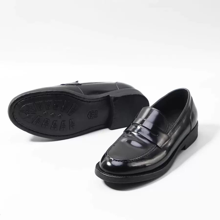Genuine Shell Cordovan Leather Loafer Round Toe Shoes