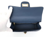 Womens  Ostrich Leather Mini Flap Chain Bag Top Handle Cross Body Handbag