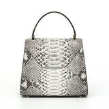 Womens  Python  Grey Leather Small Flap Bag Top Handle Cross Body Handbag