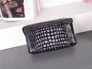 Vintage Crocodile Leather Clutch Bag With Password lock Bag, Anti theft Clutch Bag