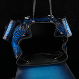 Crocodile Leather Travel Backpack Vintage Blue Rossie Viren