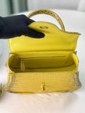 Womens Himalaya Yellow Crocodile Leather Top Handle Bag Rossie Viren