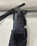 Crocodile Leather Small Cross Body Shoulder Bag Black
