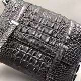 Genuine Crocodile Leather  Messenger Shoulder Bag Black