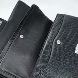 Crocodile Leather Double Flap Chain Shoulder Bag Rossie Viren