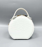 Womens Crocodile Leather Handle Bag , Crocodile Skin Leather  Round Circle Apple Bag