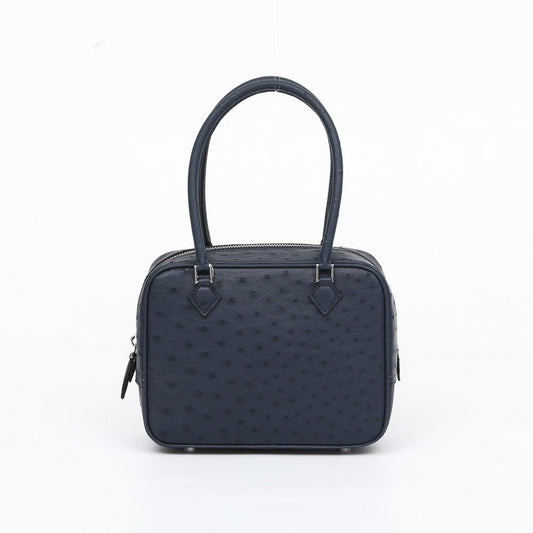Borsa da donna con manico superiore in vera pelle di struzzo