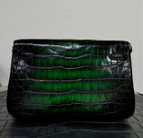 Unisex Crocodile Leather Small Top Handle Messenger Shoulder  Bag