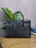 Crocodile Briefcase ,Crocodile Skin Leather Laptop Business Handbag