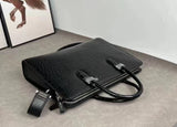 Genuine Crocodile Leather Laptop Briefcase Double Zipper With Password Lock Black