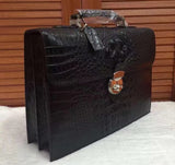 Genuine Crocodile Skin Bone Leather Briefcase 3165 Black