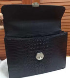 Genuine Crocodile Skin Bone Leather Briefcase 3165 Black