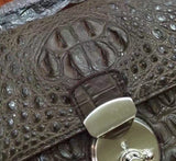 Genuine Crocodile Skin Bone Leather Briefcase 3165 Drown