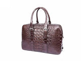 Men's  Briefcase Top Handle Bag Vintage Genuine Crocodile Bone Leather