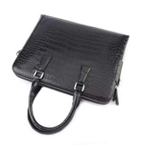Men's Crocodile  Leather Laptop Bags Briefcase Black