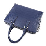 Men's Crocodile  Leather Laptop Bags Briefcase Blue