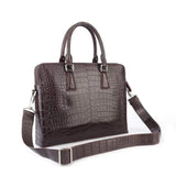 Men's Crocodile  Leather Laptop Bags Briefcase Brown