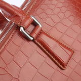 Men's Crocodile  Leather Laptop Bags Briefcase Orange