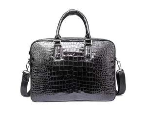 Men's Crocodile Leather  Black  Briefcase  Cross body Satchel Bags