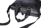 Men's Crocodile Leather  Black  Shoulder Bag  Cross body Tote Bags