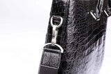 Men's Crocodile Leather  Black Top Handle Cross body Tote Bags
