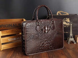 Men's Crocodile Leather Briefcase,Top Handle Bags