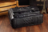 Men's Crocodile Leather Large Briefcase,Messenger Bag,Laptop Bags With Front Pocket