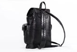 Men's Genuine Crocodile Leather Backpack,Extra Large Black