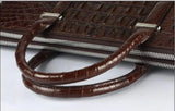 Men's Genuine  Crocodile Leather Shoulder Tote  Attache Briefcase Laptop Bag Portfolio Computer Bag