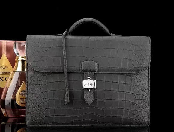 Men's Genuine Crocodile Leather Business Briefcase