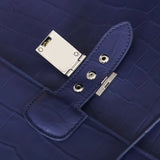 Men's Genuine Crocodile Leather Business Briefcase Blue